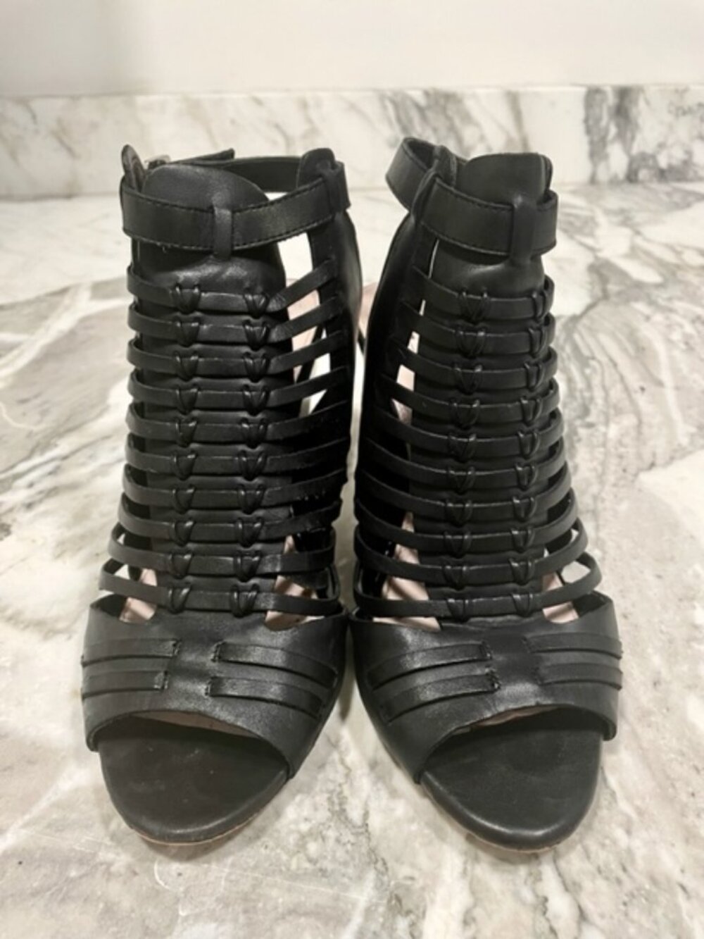 Vince Camuto black leather heels size 9,5
